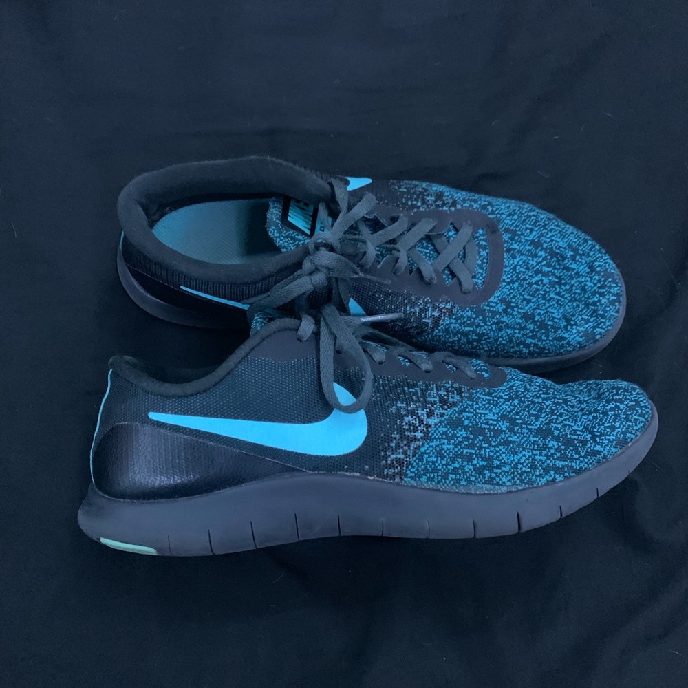 Nike Women’s Flex Contact 908995-010 Blue & Black Running Shoes Sneakers Size 9